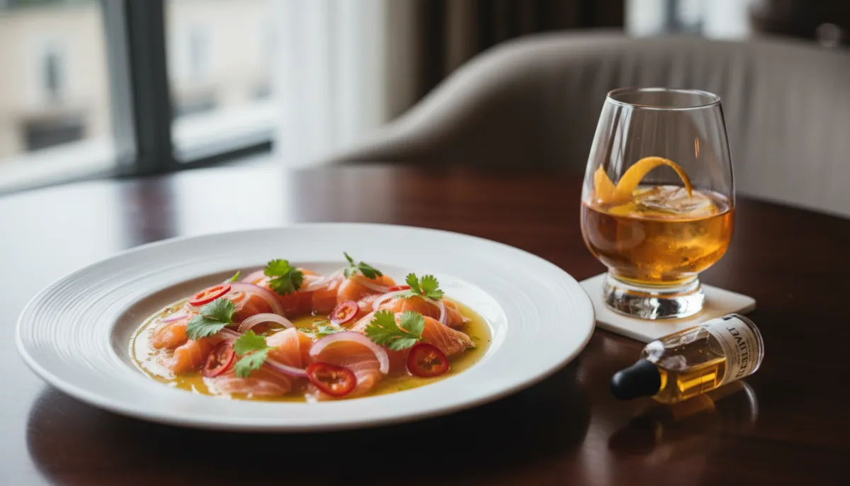 Whisky Smoked Salmon Ceviche